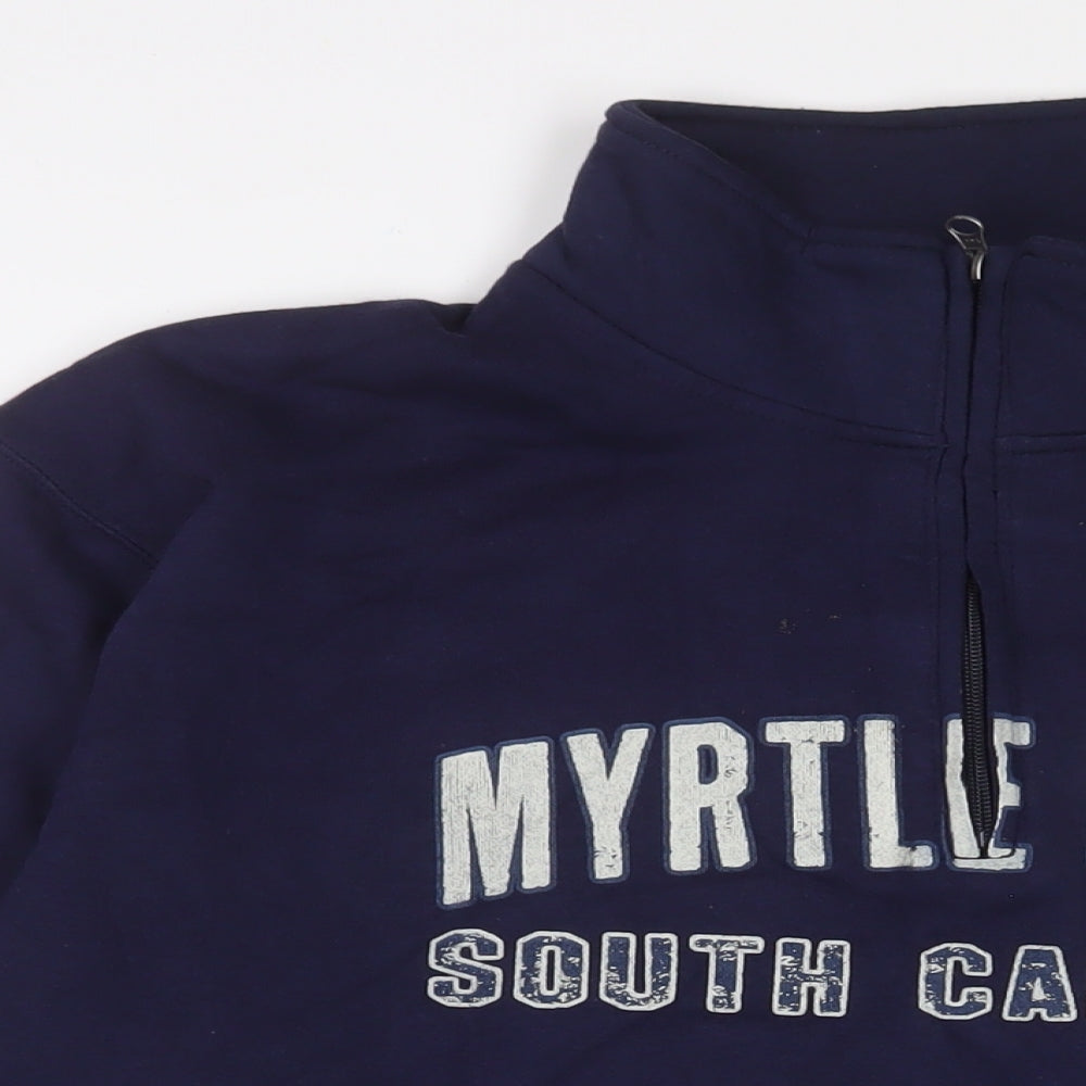 Gear Womens Blue Cotton Pullover Sweatshirt Size L Zip