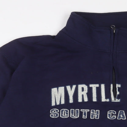 Gear Womens Blue Cotton Pullover Sweatshirt Size L Zip