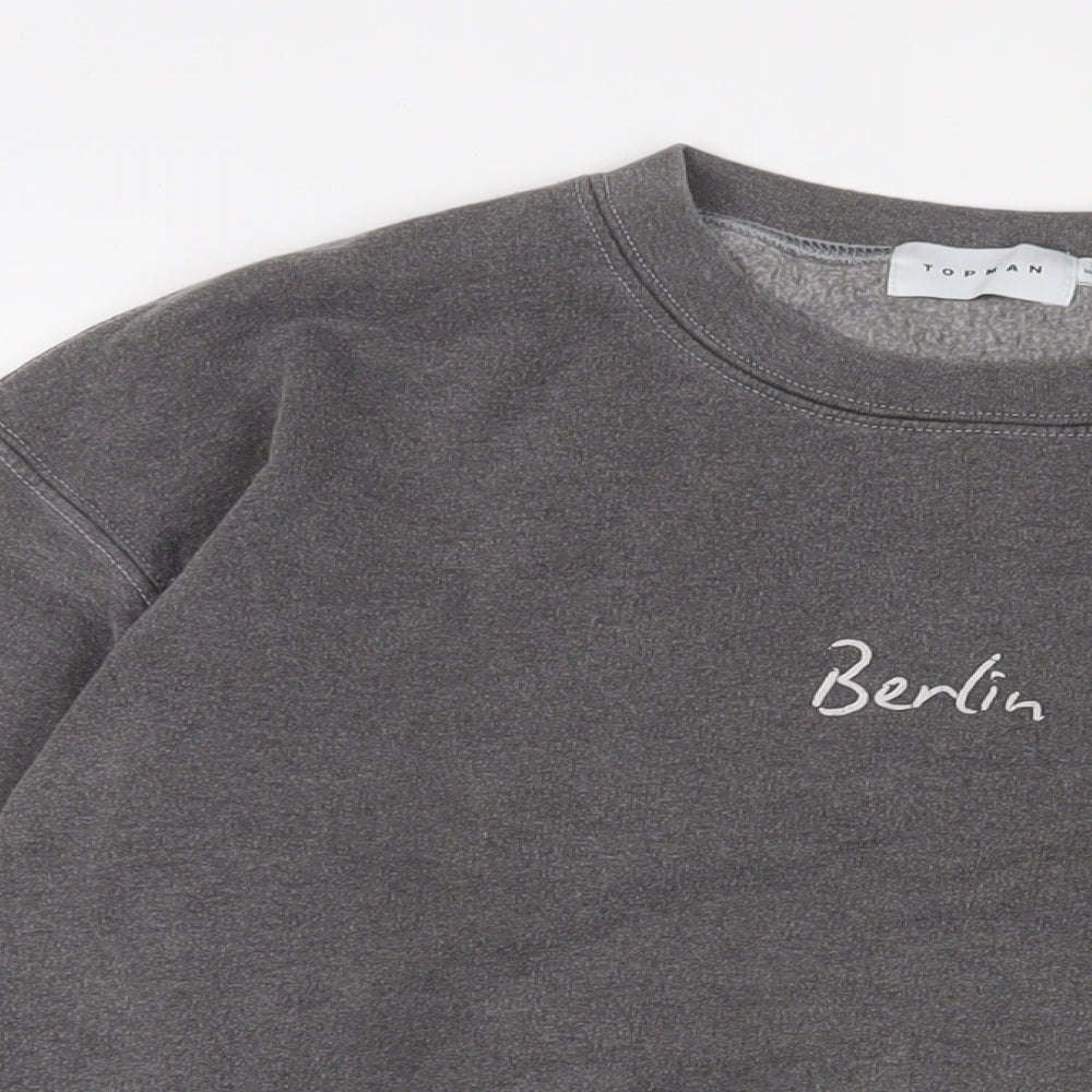 Topman Mens Grey Cotton Pullover Sweatshirt Size XS - Berlin