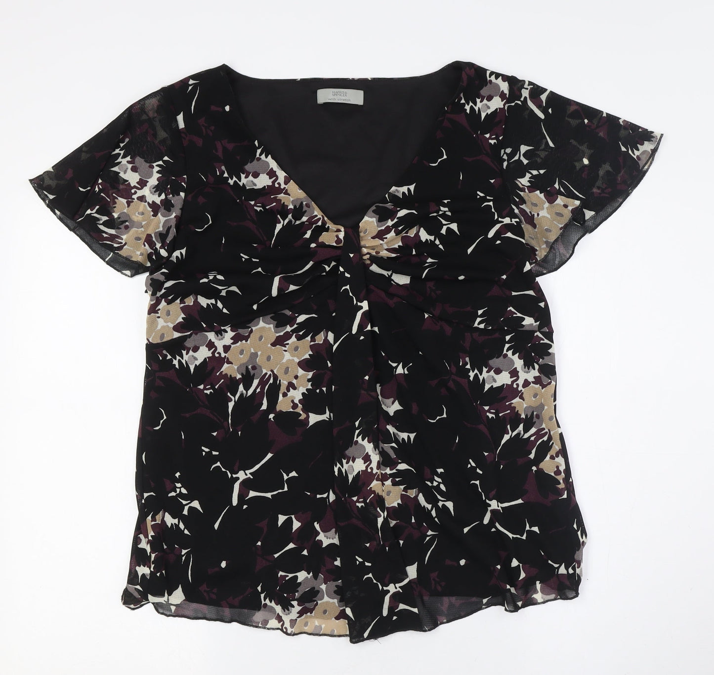 Womens UK Size 18 Marks and Spencer Black Camisole Button-Up