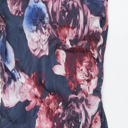 Phase Eight Womens Multicoloured Floral Polyester Pencil Dress Size 12 V-Neck Zip