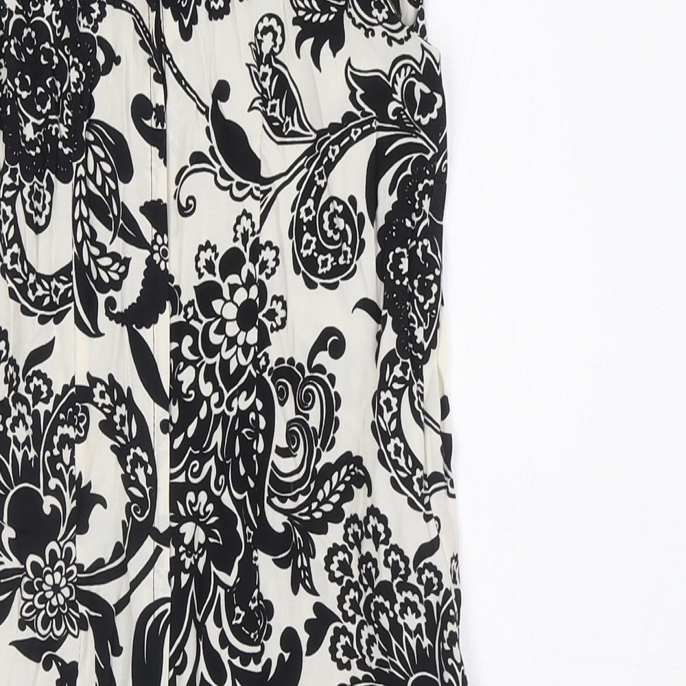 Dorothy Perkins Womens Ivory Viscose A-Line Size 8 Collared Zip