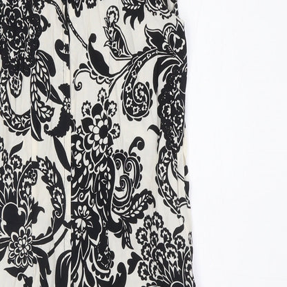 Dorothy Perkins Womens Ivory Viscose A-Line Size 8 Collared Zip