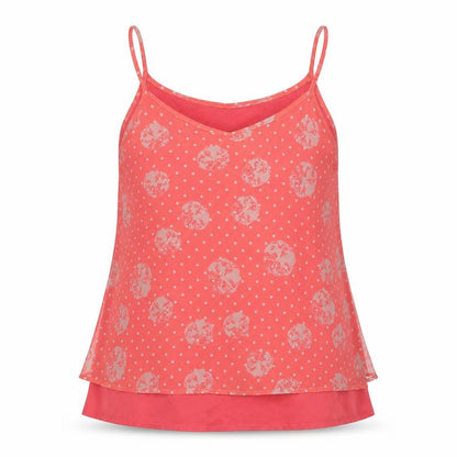 Myrine Womens Pink Polka Dot Polyester Camisole Button-Up Size M V-Neck - Layered