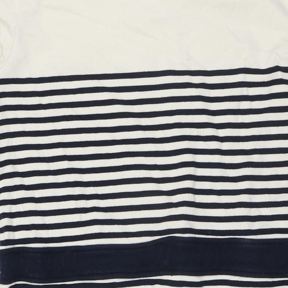 Quba & Co Womens Beige Striped Cotton A-Line Size 18 Round Neck - Nautical