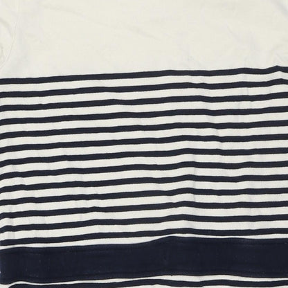 Quba & Co Womens Beige Striped Cotton A-Line Size 18 Round Neck - Nautical