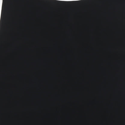 Saab Womens Black Polyester Camisole Button-Up Size L Roll Neck - Embellished Neck