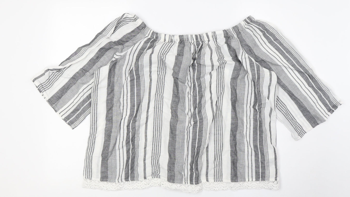 Womens UK Size 16 Marks and Spencer White Basic Button-Up