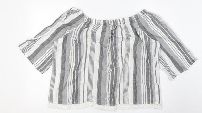 Womens UK Size 16 Marks and Spencer White Basic Button-Up