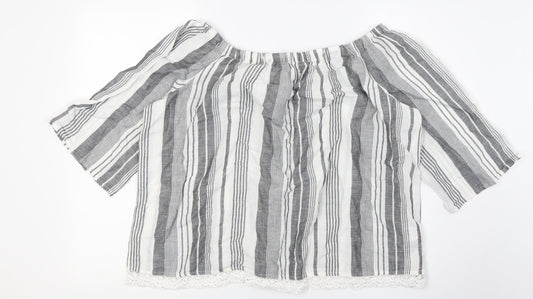Womens UK Size 16 Marks and Spencer White Basic Button-Up