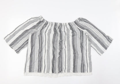 Womens UK Size 16 Marks and Spencer White Basic Button-Up