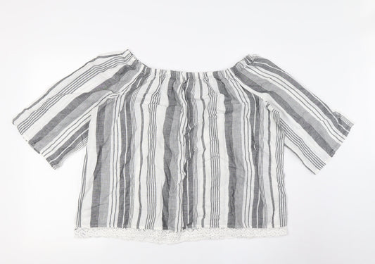 Womens UK Size 16 Marks and Spencer White Basic Button-Up