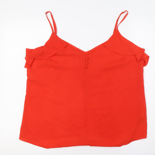 Womens UK Size 16 Dorothy Perkins Orange Camisole Button-Up