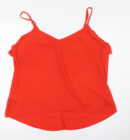 Womens UK Size 16 Dorothy Perkins Orange Camisole Button-Up