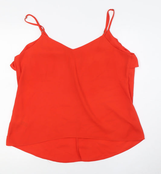 Womens UK Size 16 Dorothy Perkins Orange Camisole Button-Up