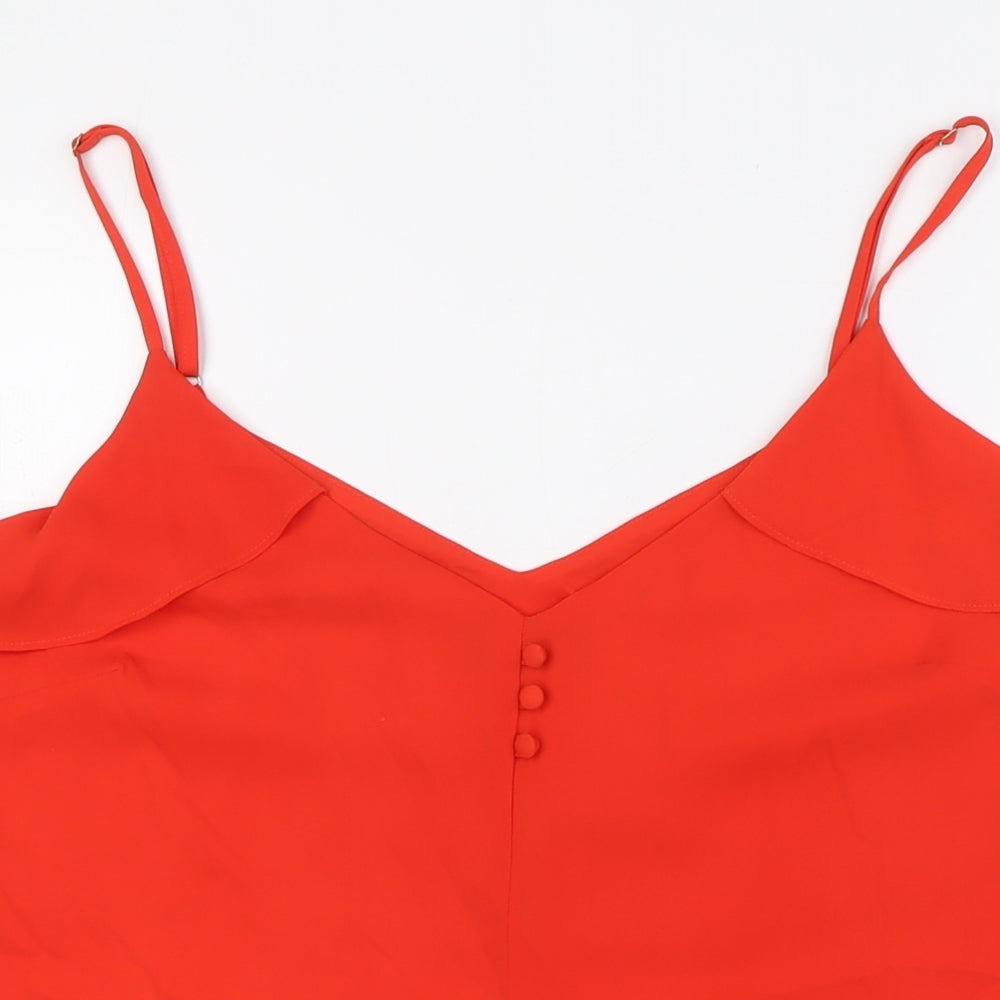 Womens UK Size 16 Dorothy Perkins Orange Camisole Button-Up