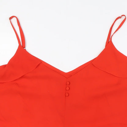 Womens UK Size 16 Dorothy Perkins Orange Camisole Button-Up