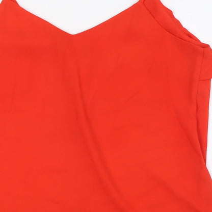 Womens UK Size 16 Dorothy Perkins Orange Camisole Button-Up