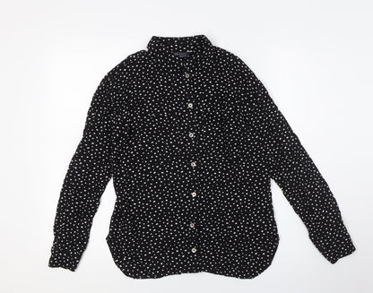 Womens UK Size 8 Marks and Spencer Black Basic Button-Up
