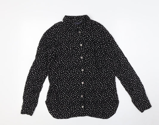Womens UK Size 8 Marks and Spencer Black Basic Button-Up