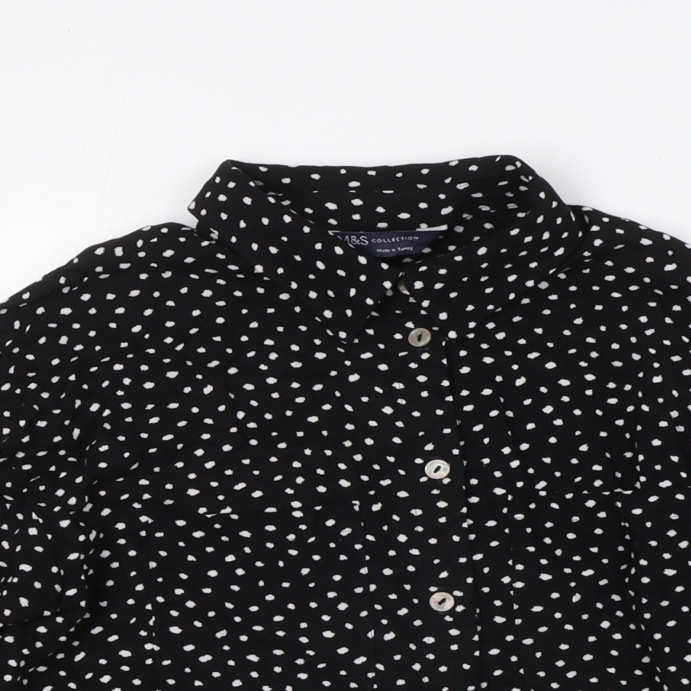 Womens UK Size 8 Marks and Spencer Black Basic Button-Up