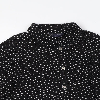 Womens UK Size 8 Marks and Spencer Black Basic Button-Up