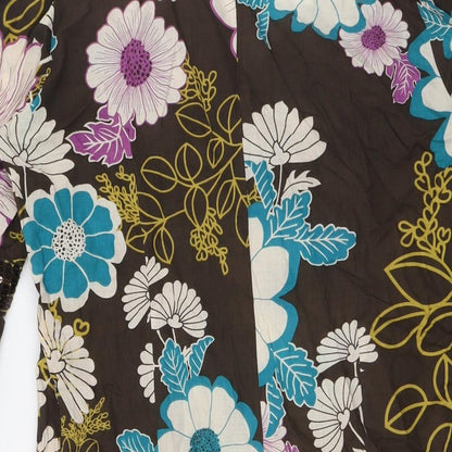 New Look Womens Multicoloured Floral Cotton A-Line Size 16 V-Neck - Sequin Embellished Neck