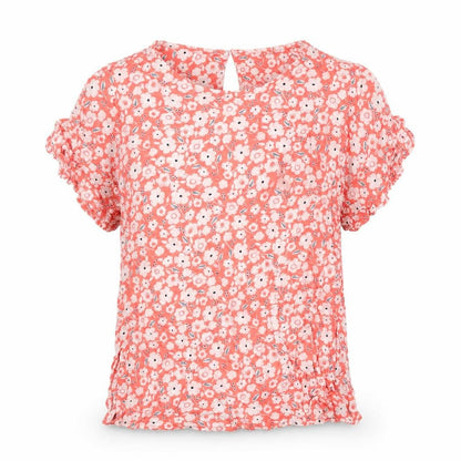 Marks & Spencer Womens Pink Floral Viscose Basic Button-Up Size 8 Boat Neck