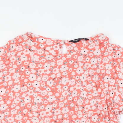 Womens UK Size 8 Marks and Spencer Pink Basic Button-Up