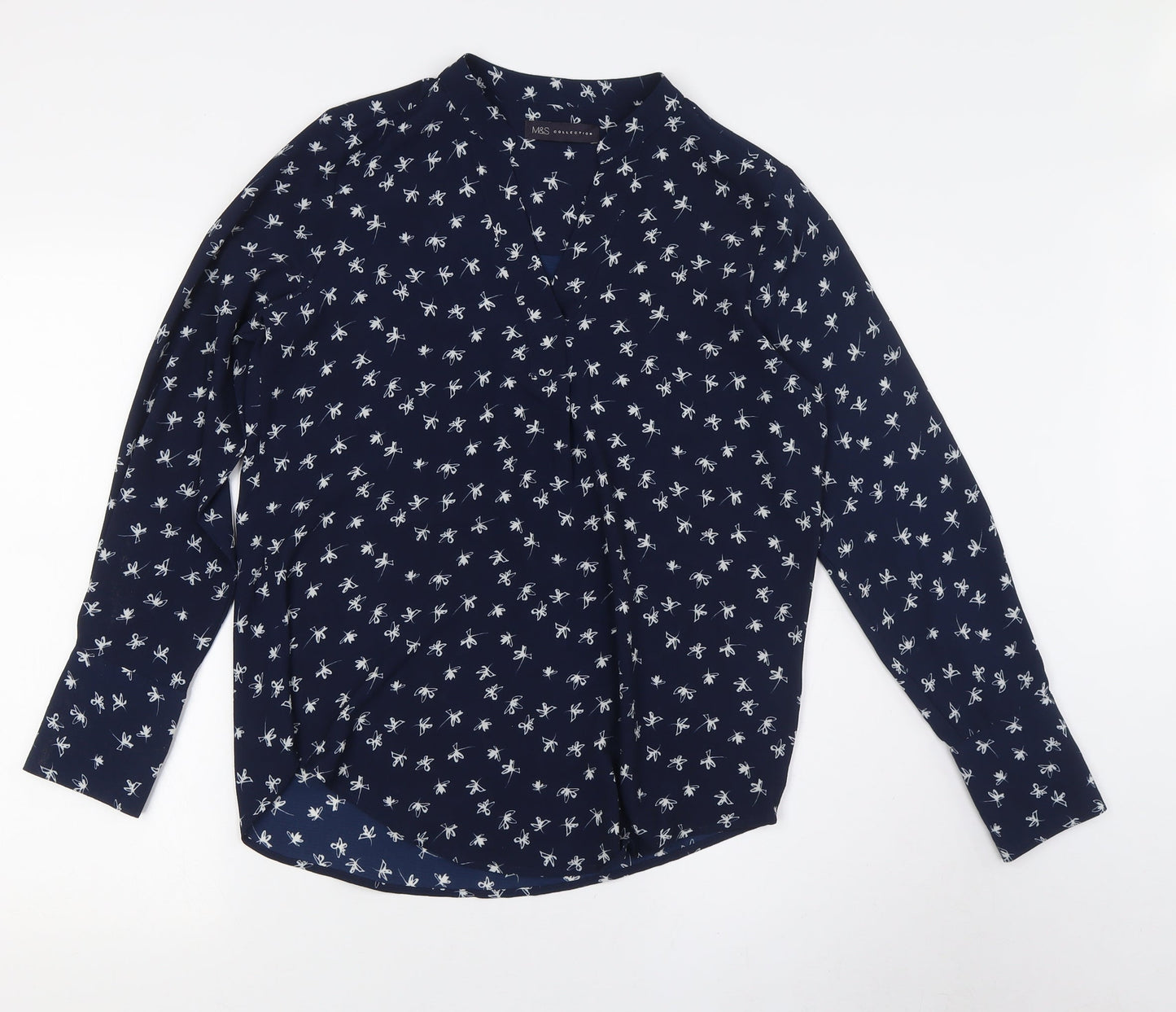 Womens UK Size 10 Marks and Spencer Blue Basic Button-Up