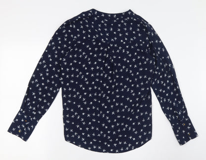 Womens UK Size 10 Marks and Spencer Blue Basic Button-Up