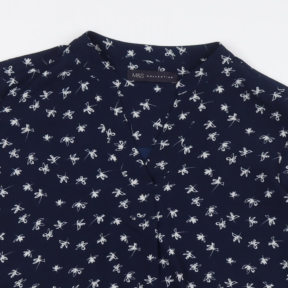 Womens UK Size 10 Marks and Spencer Blue Basic Button-Up