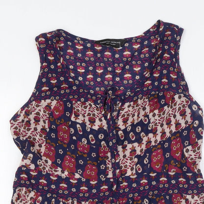 Womens UK Size 8 Dorothy Perkins Blue Tunic Button-Up