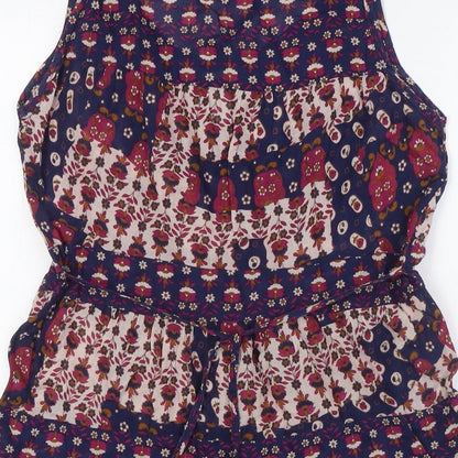 Womens UK Size 8 Dorothy Perkins Blue Tunic Button-Up