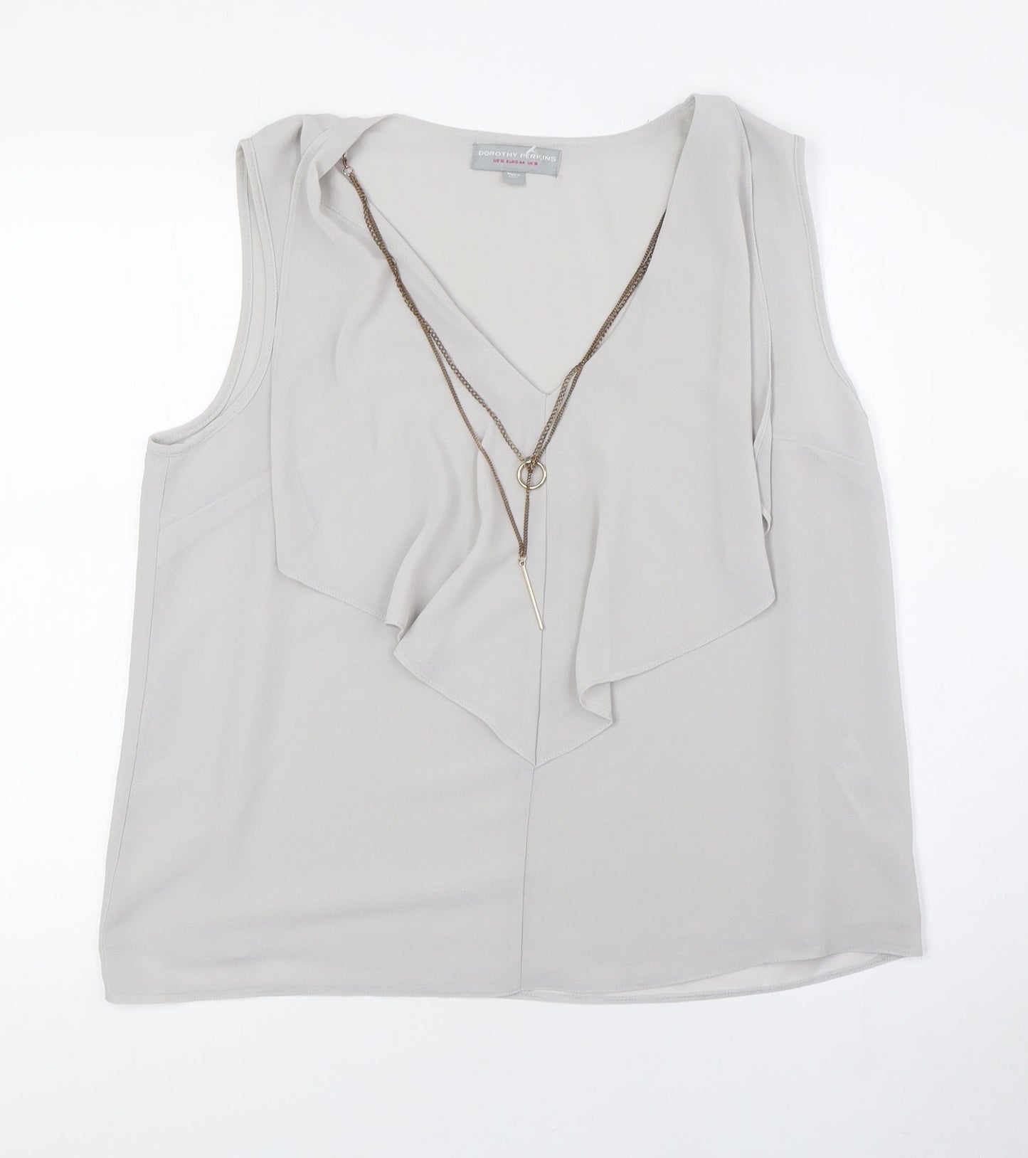 Womens UK Size 16 Dorothy Perkins Grey Camisole Button-Up