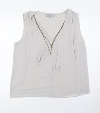 Womens UK Size 16 Dorothy Perkins Grey Camisole Button-Up