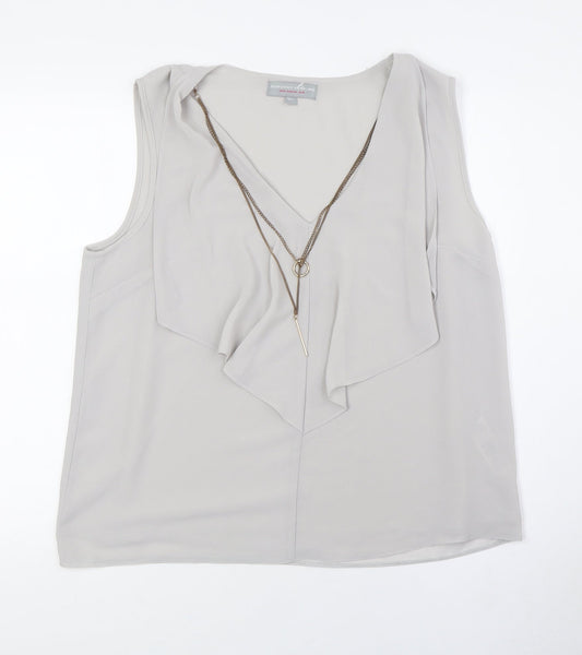 Womens UK Size 16 Dorothy Perkins Grey Camisole Button-Up