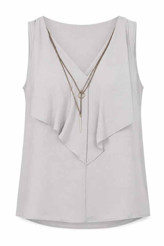 Womens UK Size 16 Dorothy Perkins Grey Camisole Button-Up