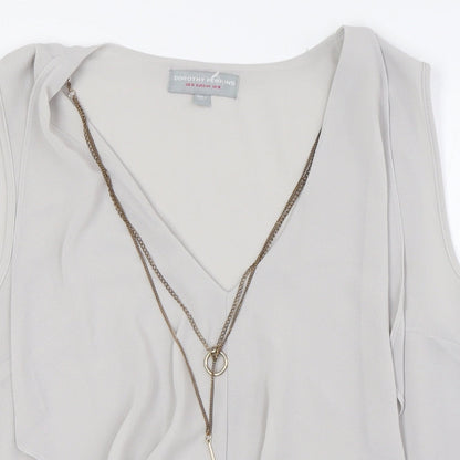 Womens UK Size 16 Dorothy Perkins Grey Camisole Button-Up