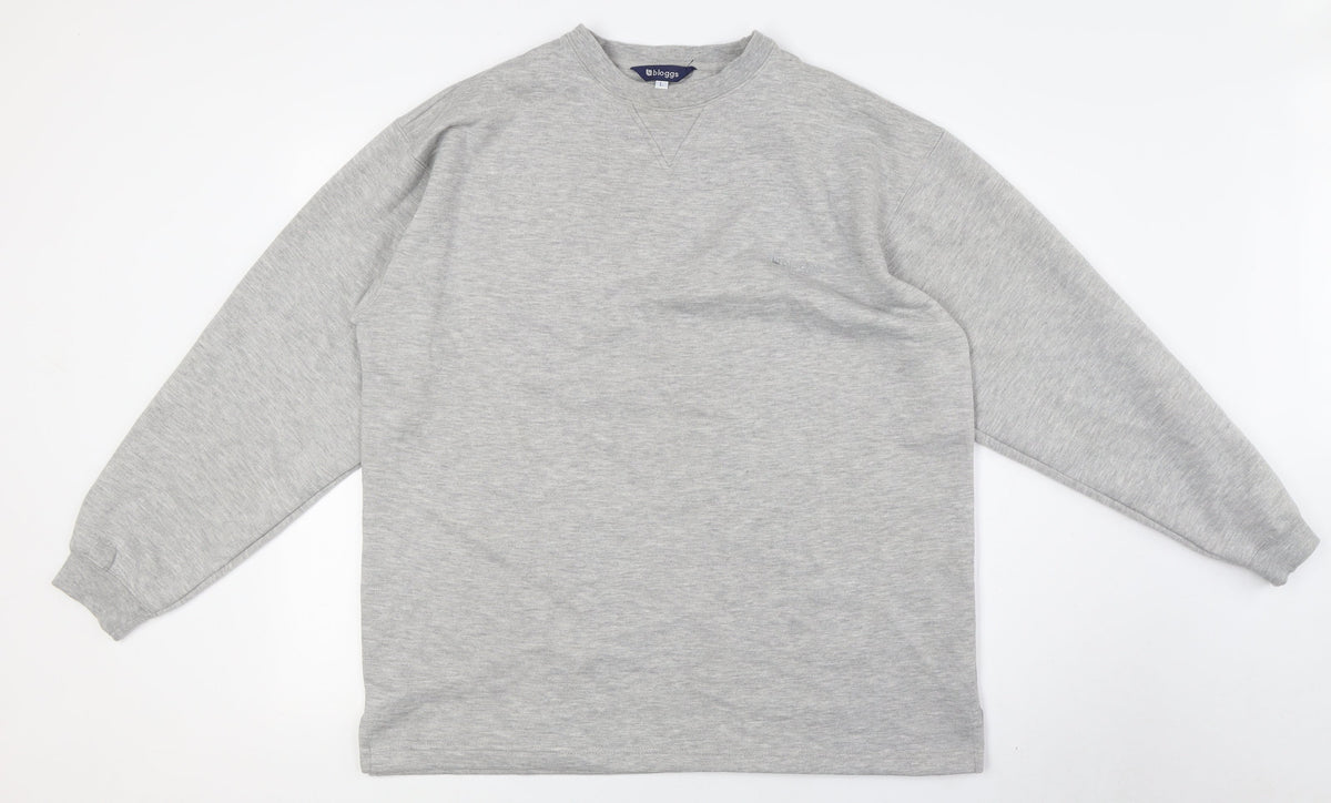 Bloggs Mens Grey Polyester Pullover Sweatshirt Size L
