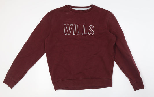 Mens UK Size M Jack Wills Red Pullover Sweatshirt