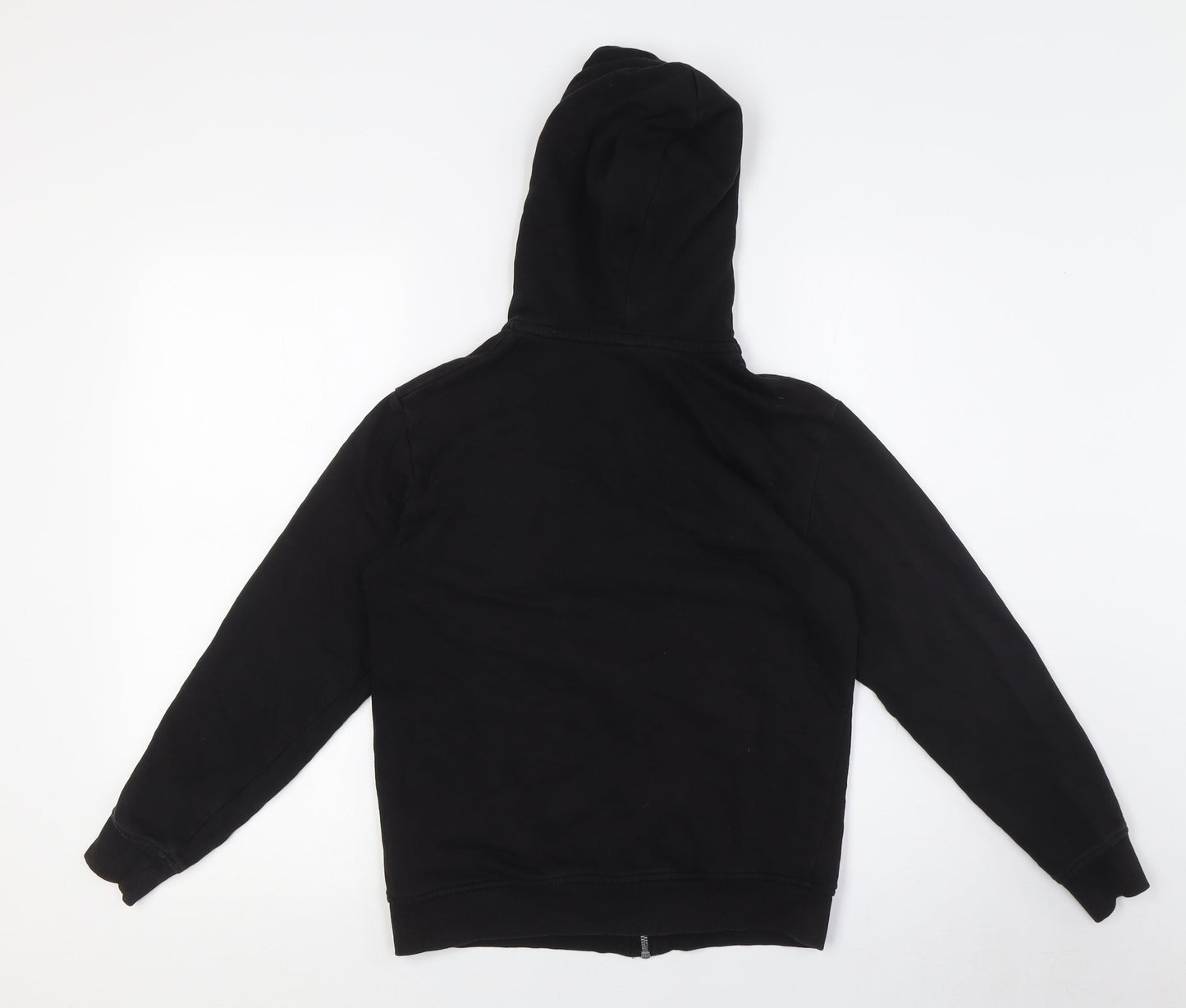 H&M Boys Black Cotton Full Zip Hoodie Size 10 Years Zip - Ages 10-12