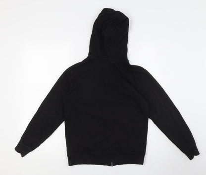 H&M Boys Black Cotton Full Zip Hoodie Size 10 Years Zip - Ages 10-12