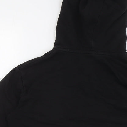 H&M Boys Black Cotton Full Zip Hoodie Size 10 Years Zip - Ages 10-12