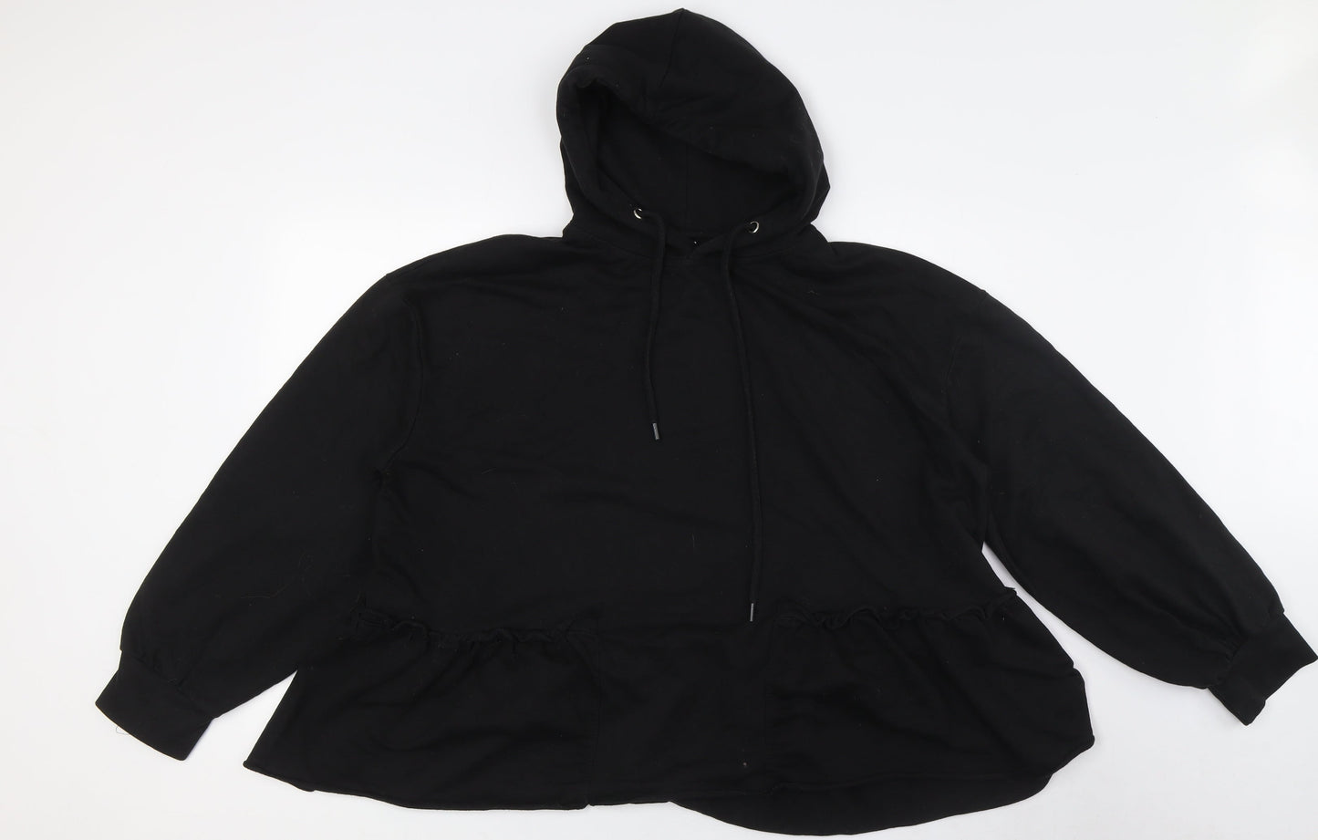 Vioiel Womens Black Cotton Pullover Hoodie Size 20