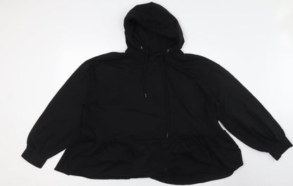 Vioiel Womens Black Cotton Pullover Hoodie Size 20