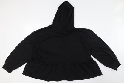 Vioiel Womens Black Cotton Pullover Hoodie Size 20
