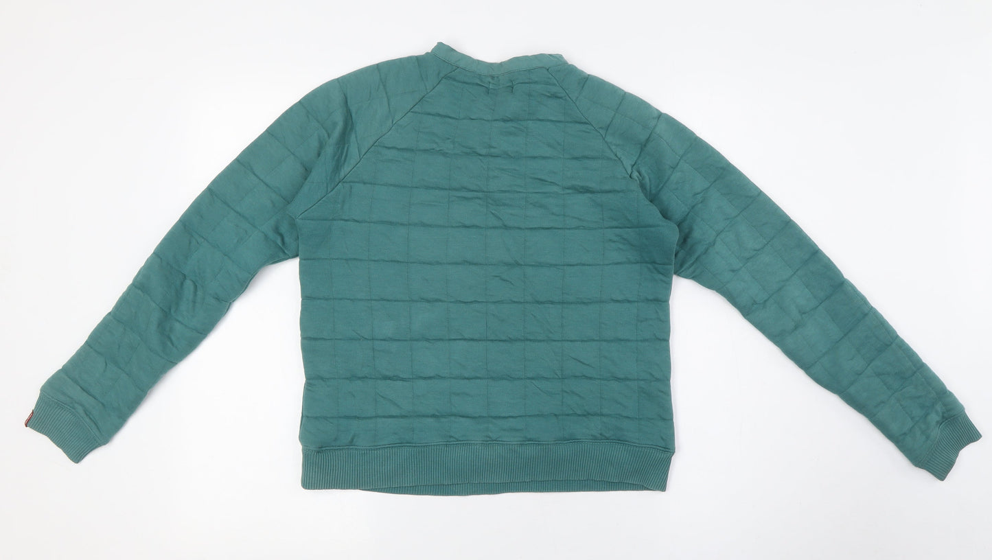 Levi's Girls Green Crew Neck Cotton Pullover Jumper Size S Snap