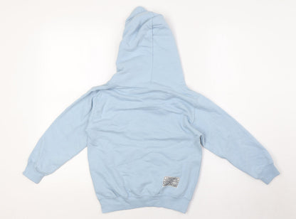 Longsands Girls Blue Cotton Pullover Hoodie Size S