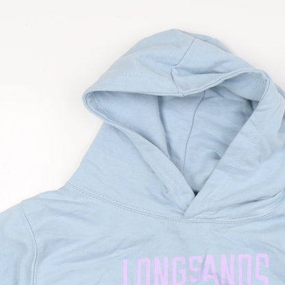 Longsands Girls Blue Cotton Pullover Hoodie Size S